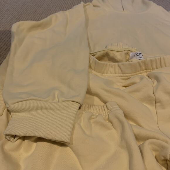 PARKE Embroidered Butter Yellow Sweatpants Joggers Hoodie Size 2XL Lot 2 - Picture 3 of 15
